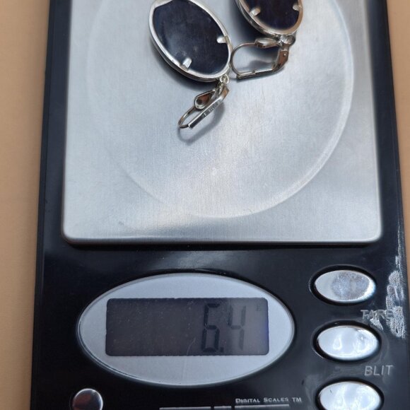 Sterling Silver Irish Claddagh Sodalite Stone Dangle Earrings A5389 - Picture 8 of 8